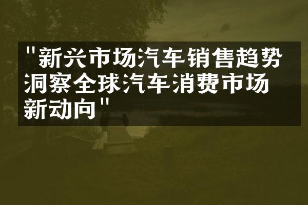 "新兴市场汽车销售趋势：洞察全球汽车消费市场的新动向"