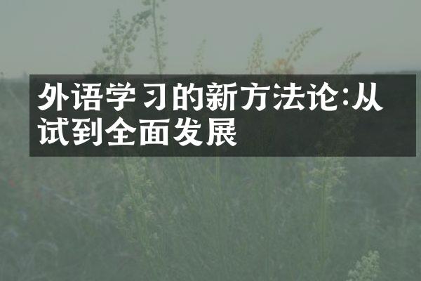 外语学习的新方法论:从应试到全面发展