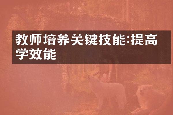 教师培养关键技能:提高教学效能