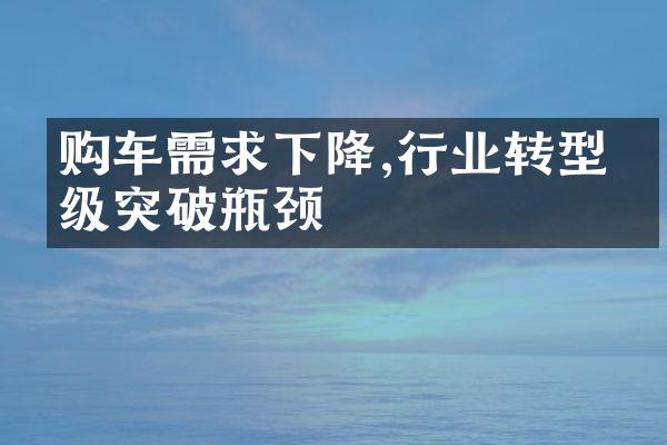 购车需求下降,行业转型升级突破瓶颈