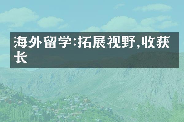 海外留学:拓展视野,收获成长