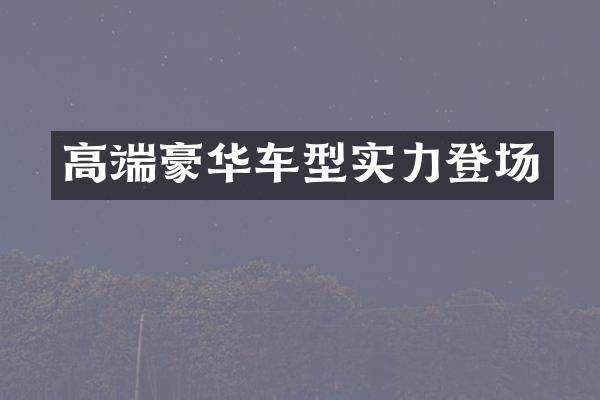 高端豪华车型实力登场