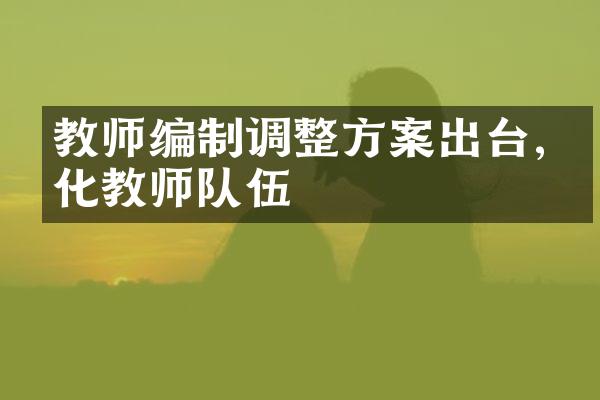 教师编制调整方案出台,优化教师队伍