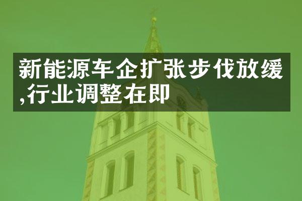 新能源车企扩张步伐放缓,行业调整在即