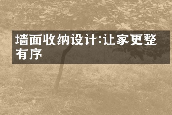 墙面收纳设计:让家更整洁有序