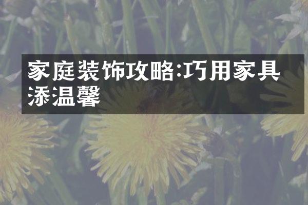 家庭装饰攻略:巧用家具增添温馨