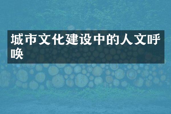 城市文化建设中的人文呼唤