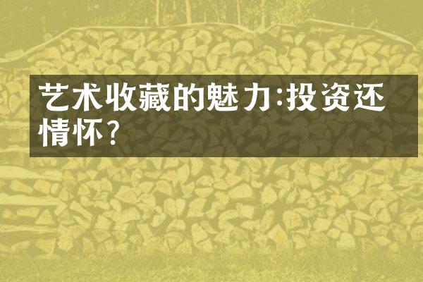 艺术收藏的魅力:投资还是情怀?