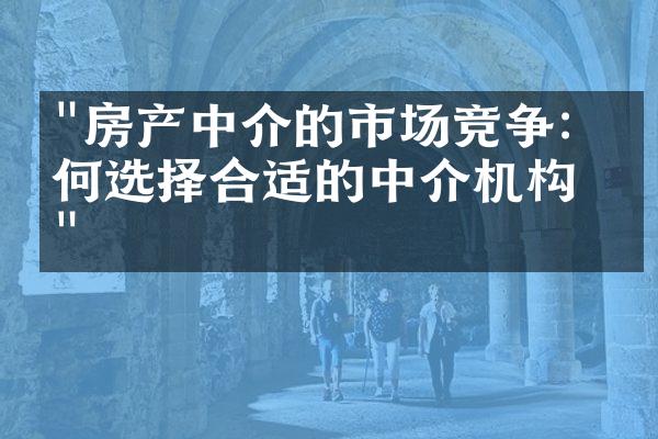 "房产中介的市场竞争：如何选择合适的中介机构？"