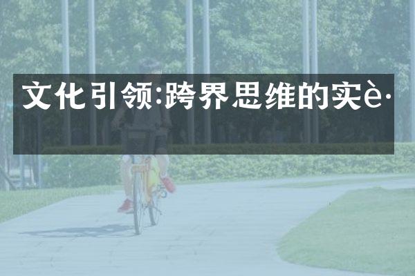 文化引领:跨界思维的实践