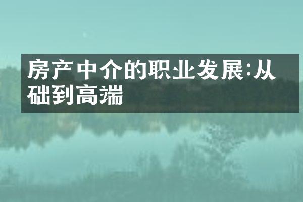 房产中介的职业发展:从基础到高端