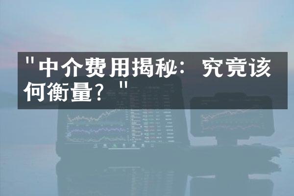 "中介费用揭秘：究竟该如何衡量？"