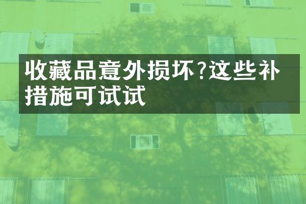 收藏品意外损坏?这些补救措施可试试