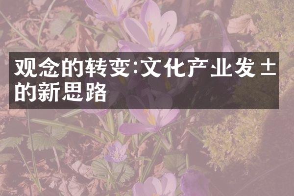 观念的转变:文化产业发展的新思路