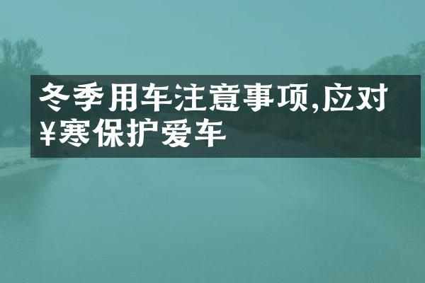 冬季用车注意事项,应对严寒保护爱车