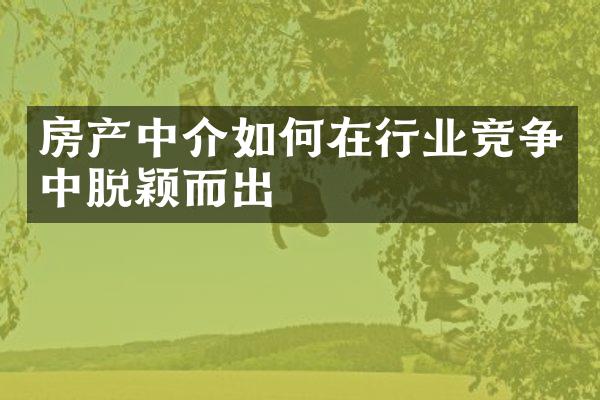 房产中介如何在行业竞争中脱颖而出