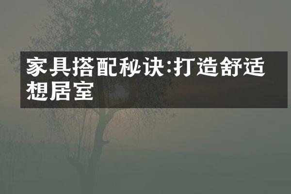 家具搭配秘诀:打造舒适理想居室