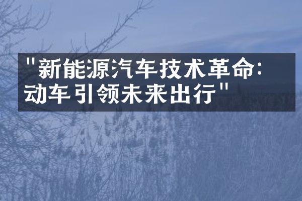 "新能源汽车技术革命：电动车引领未来出行"