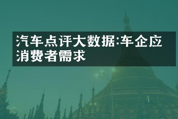 汽车点评大数据:车企应对消费者需求