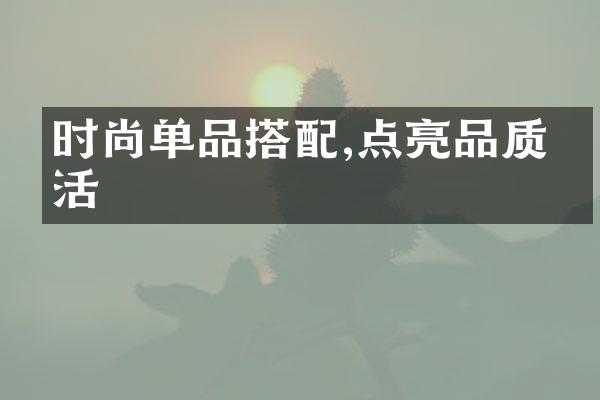 时尚单品搭配,点亮品质生活