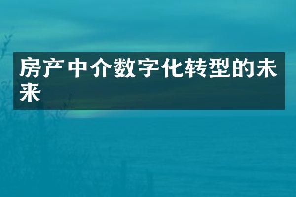 房产中介数字化转型的未来