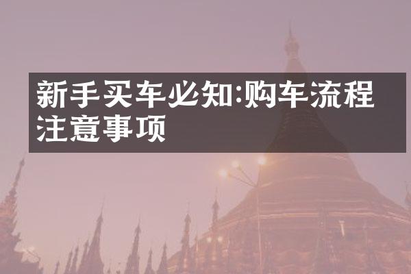 新手买车必知:购车流程及注意事项