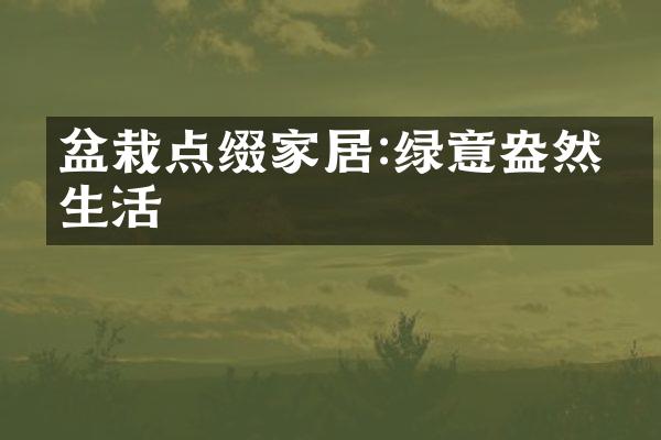 盆栽点缀家居:绿意盎然的生活