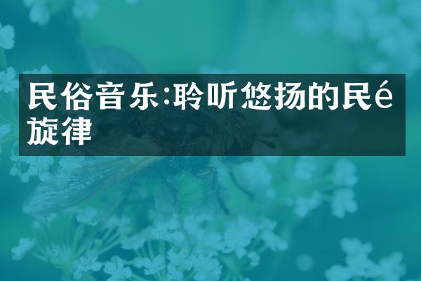 民俗音乐:聆听悠扬的民间旋律