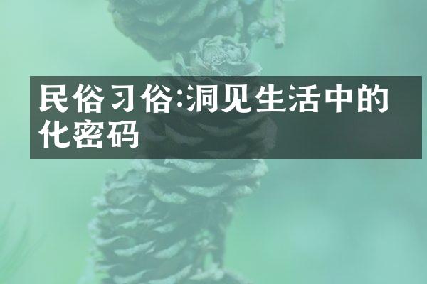 民俗习俗:洞见生活中的文化密码