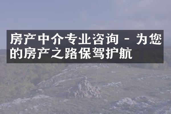 房产中介专业咨询 - 为您的房产之路保驾护航